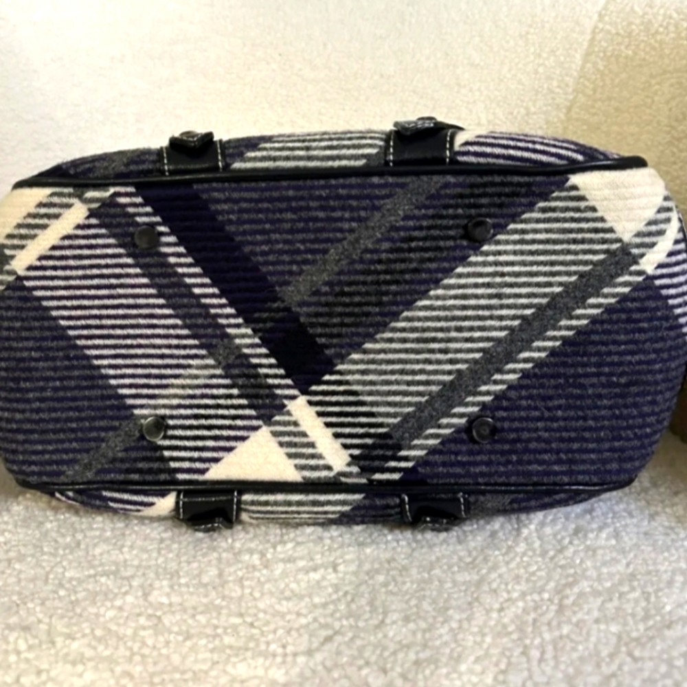 Rare Burberry Blue & White Nova Check Tote Bag - Picture 10 of 12